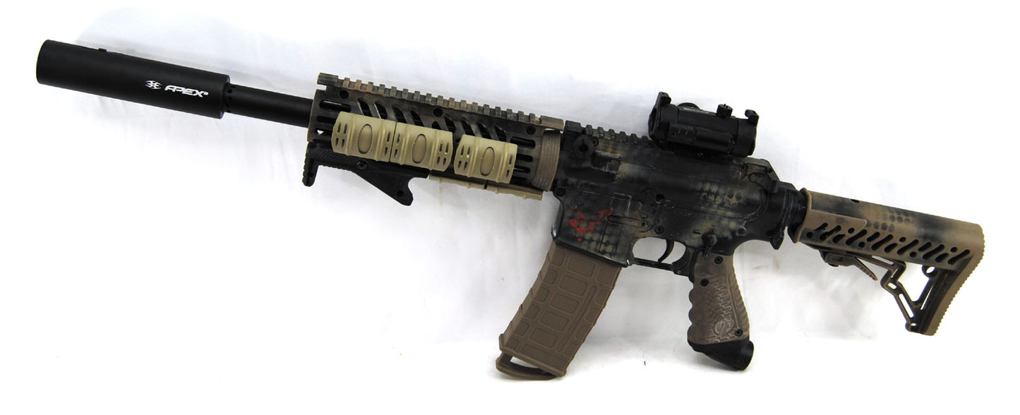 Used Tippmann TMC w/ Apex 2 Barrel &amp; Raptor Red Dot Sight - Desert Camo - Tippmann Sports