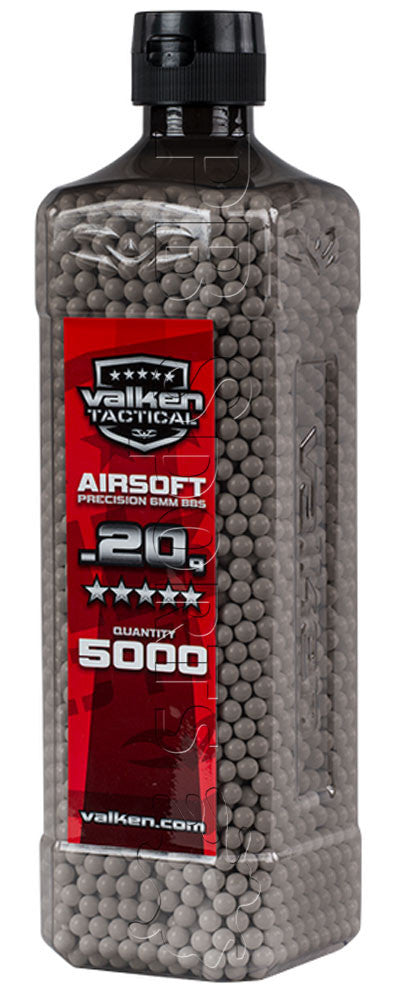 Valken .20g White BBs 5000 Count Bottle - Valken Paintball