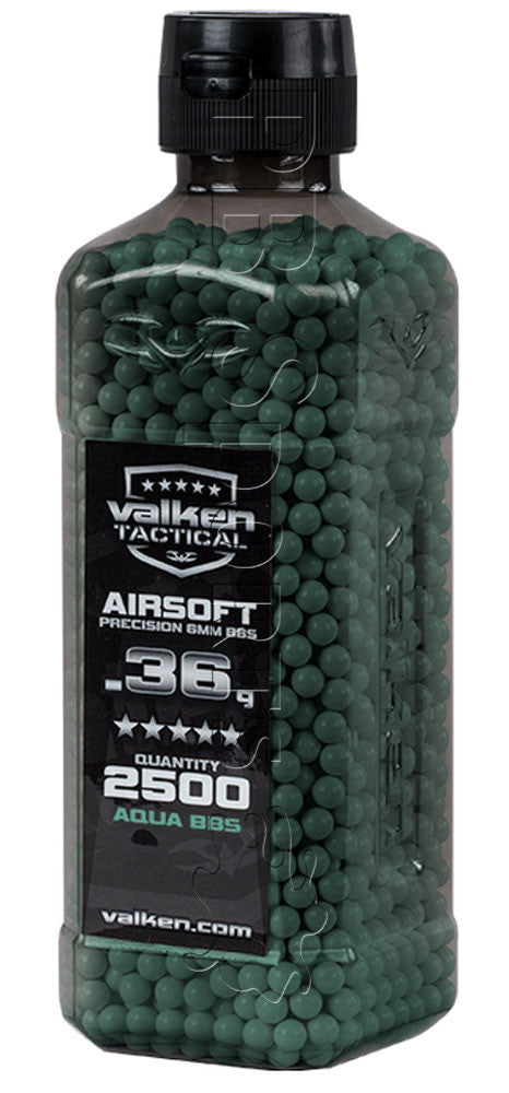Valken .36g Aqua BBs 2500 Count Bottle - Valken Paintball
