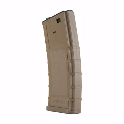 Valken Tactical RMAG 300 Round Hi-Cap Thermold Airsoft Magazines - 5 Pack Box - Tan