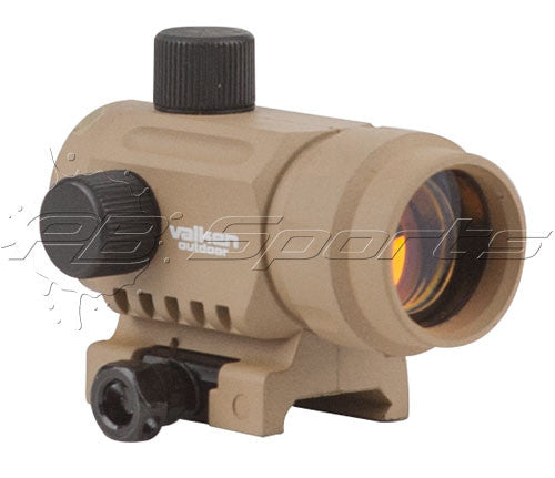 Valken Outdoor Mini Red Dot Sight RDA20 - TAN T1 Style Replica CQB Airsoft Sight - Valken Paintball