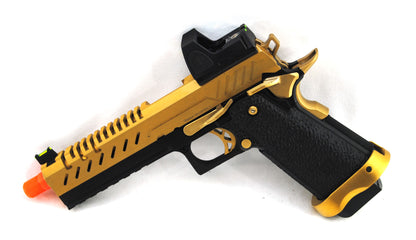 Nuprol Vorsk Hi-Capa 5.1 Full Metal Gas Blowback Pistol + BDS - Black/Gold