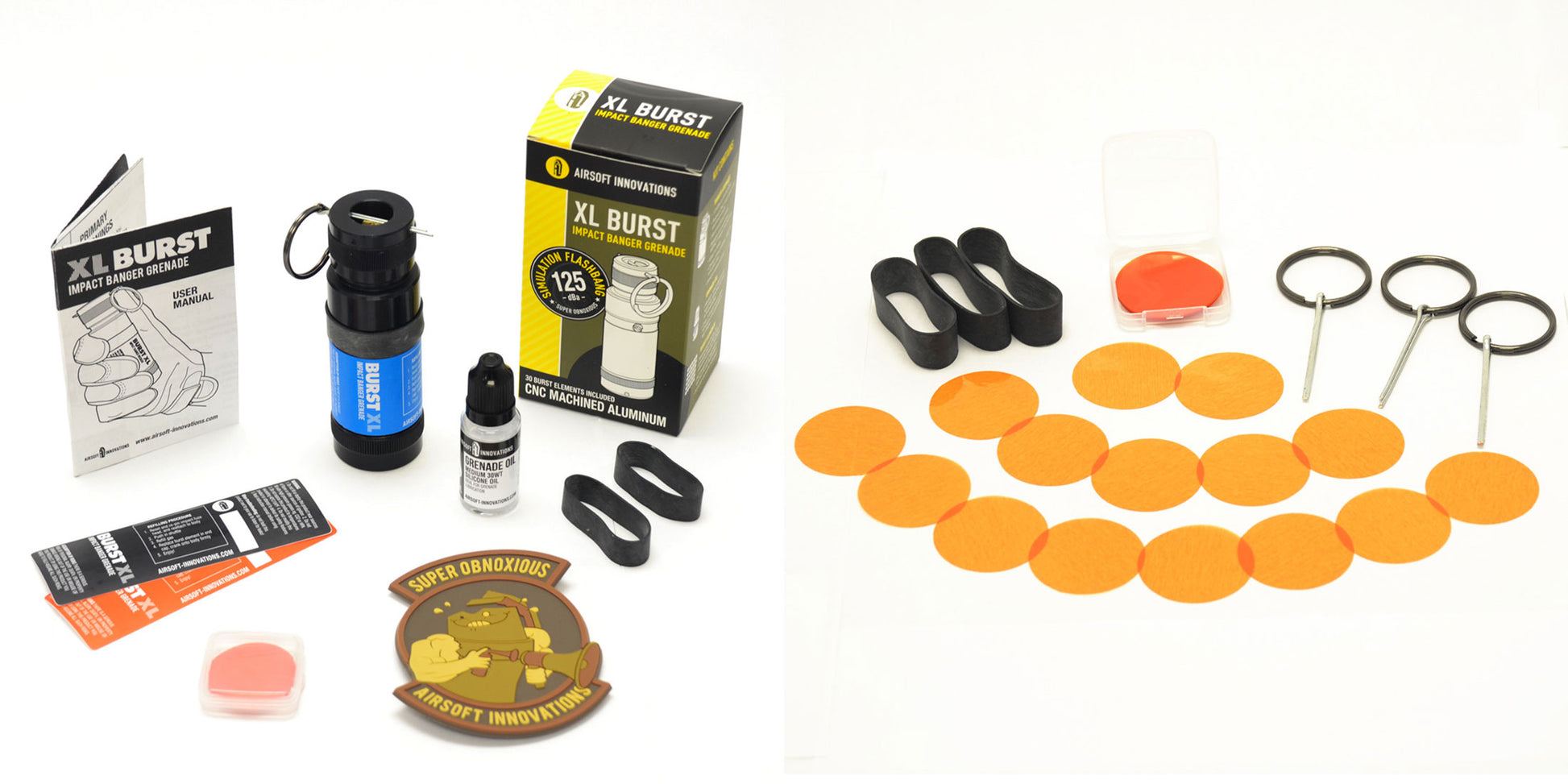 Airsoft Innovations XL Burst Impact Banger Airsoft Grenade + Resupply Kit Bundle - Airsoft Innovations