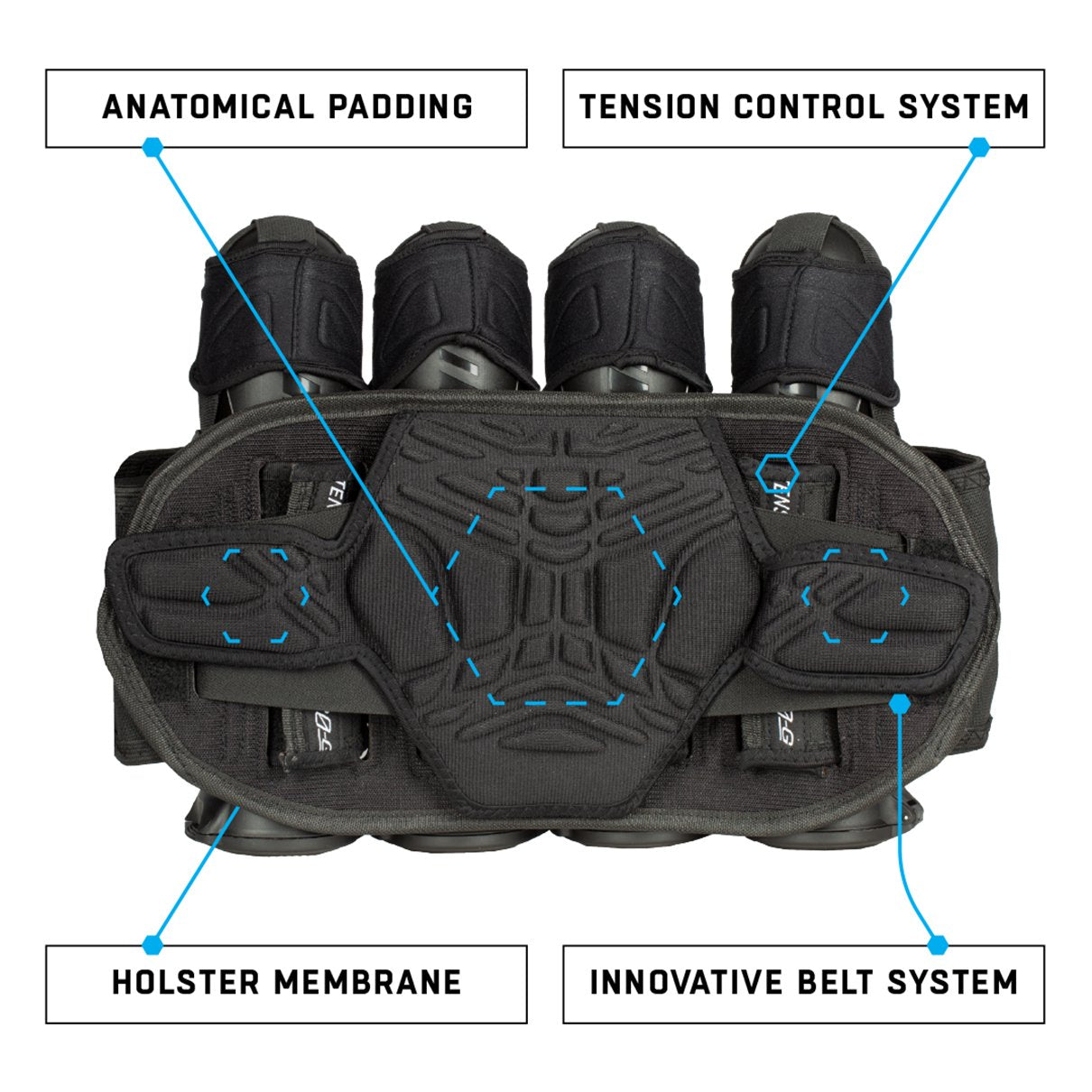 HK Army Zero G 2.0 Harness 4+3 - Black/Black - HK Army