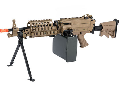 Cybergun FN Licensed M249 Airsoft Machine Gun MK46 / Dark Earth / AEG - Cybergun