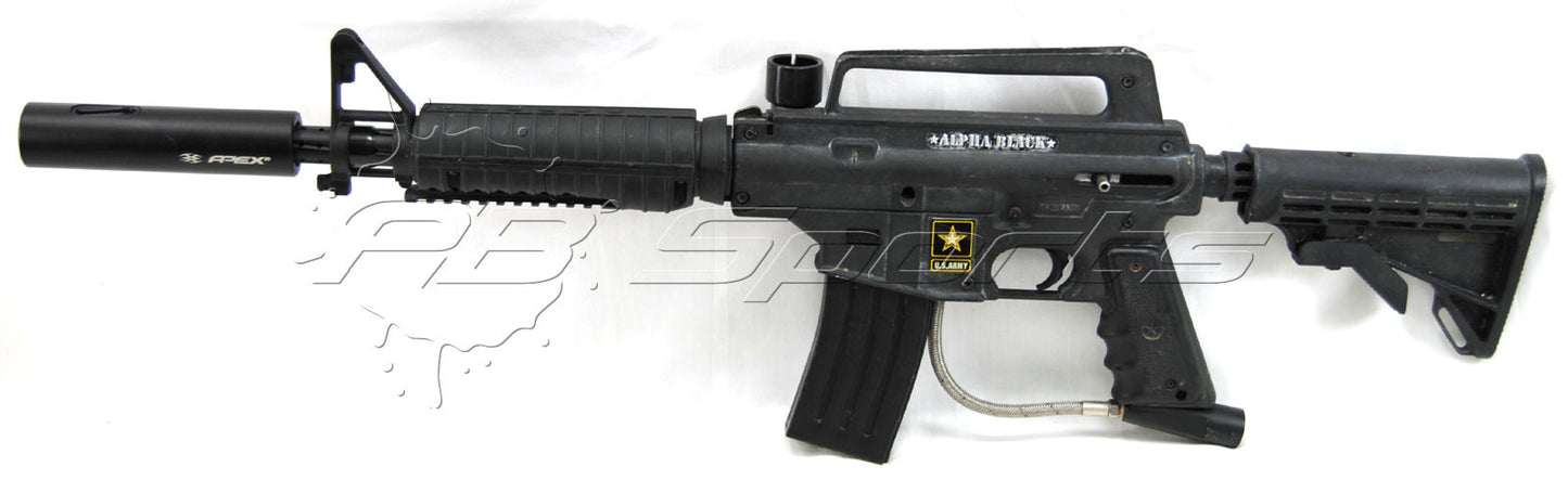 Used Tippmann U.S. Army Alpha Black w/ Apex 2 Barrel - Tippmann Sports