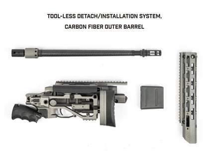 ARES MSR303 Quick-Takedown High Powered Spring Airsoft Sniper Rifle - Titanium