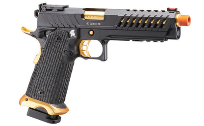 Lancer Tactical Knightshade Hi-Capa Gas Blowback Airsoft Pistol - Black & Gold