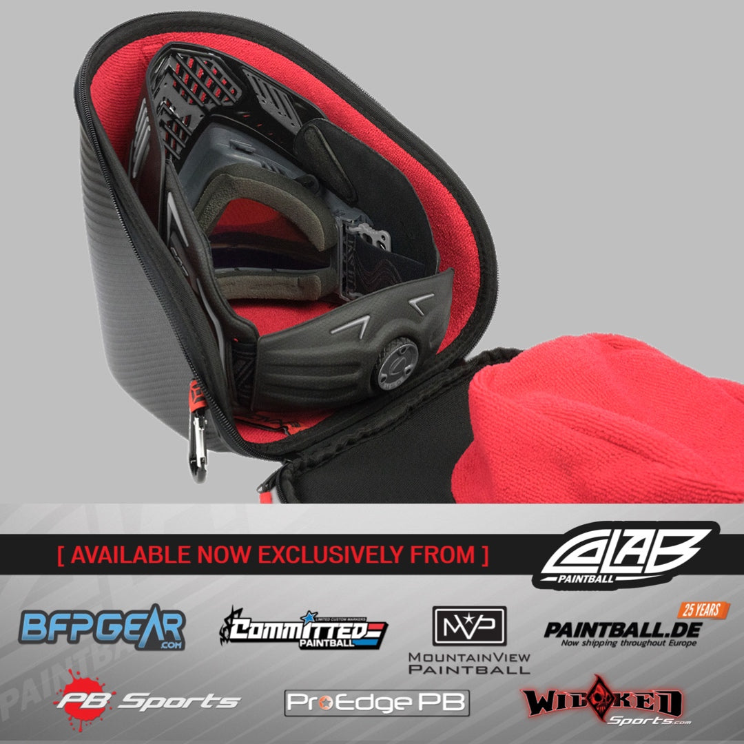 Exalt Carbon Universal Goggle Case - V3 Black/Red - Exalt