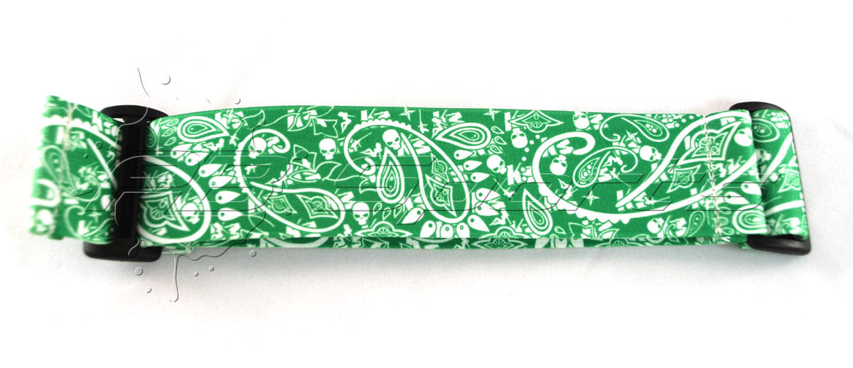 KM Strap - Bandana - Green with White - KM
