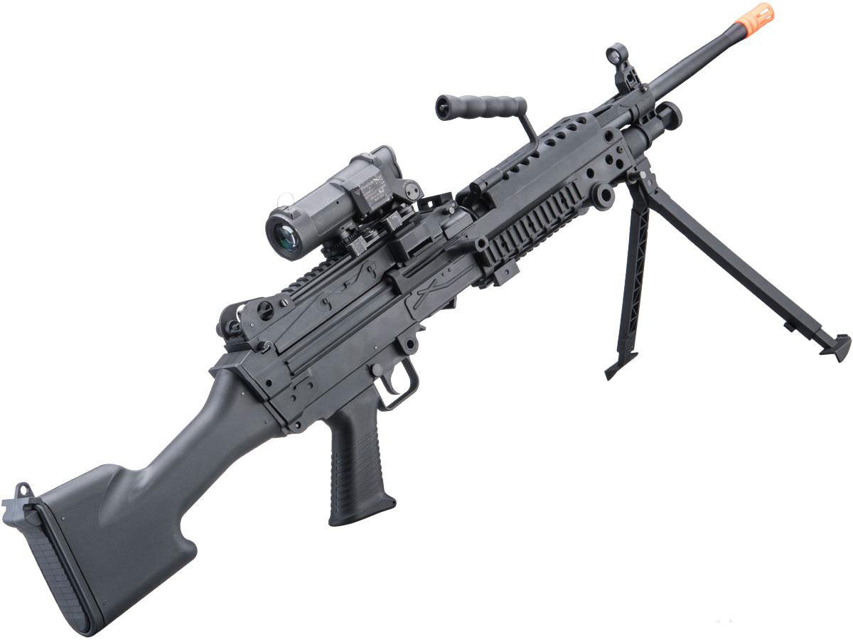 Cybergun FN Licensed M249 E2 "Featherweight" Airsoft Machine Gun (<350 FPS) - Black
