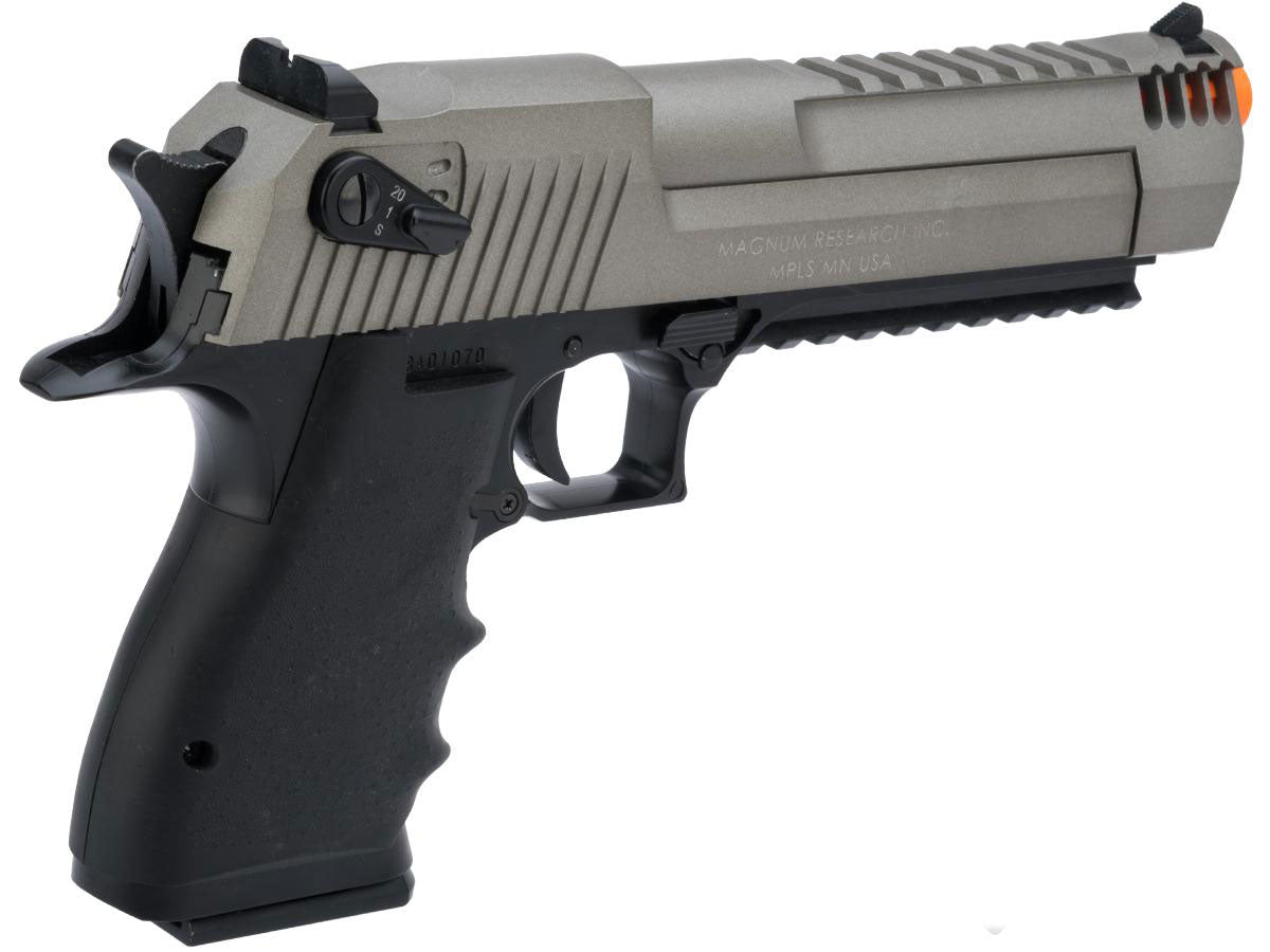 Cybergun Magnum Research Licensed Semi/Full Auto Metal Desert Eagle L6 CO2 Gas Blowback Airsoft Pistol - Black w/ Grey