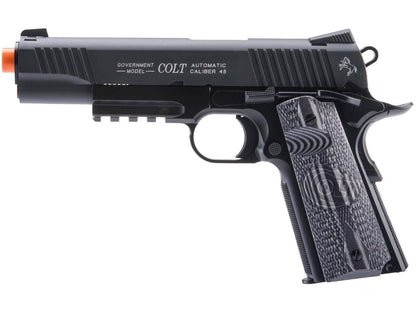 Cybergun Colt Licensed 1911 "Combat Unit" CO2 Powered Airsoft Gas Blowback Pistol - Black / Government