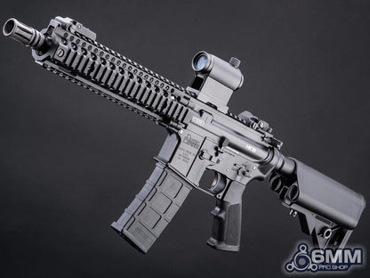6mmProShop Daniel Defense Licensed MK18 Gas Blowback Airsoft Rifle by Golden Eagle - Black