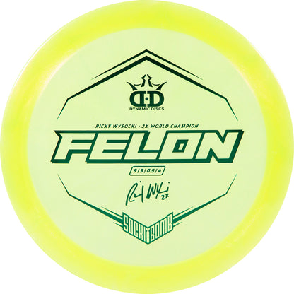 Dynamic Discs Lucid Ice Glimmer Felon Disc - Ricky Wysocki Sockibomb Stamp