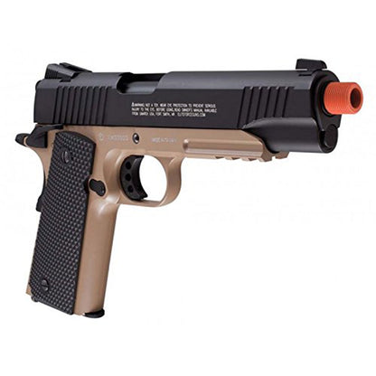 Elite Force 1911 Tac Airsoft Pistol CO2 Blowback - Black/Dark Earth Brown - Elite Force