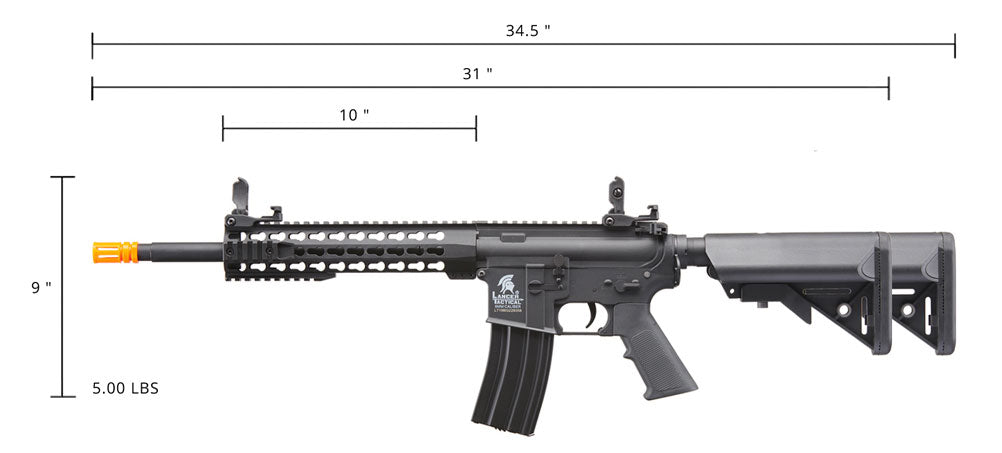 Lancer Tactical Gen 2 10" Keymod M4 Carbine Airsoft AEG Rifle - with Battery and Charger