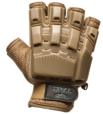 Valken V-Tac Half Finger Plastic Gloves - Tan - Valken Paintball