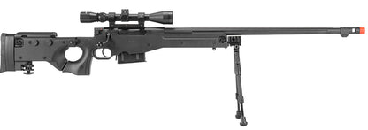 AWP Gas Powered Bolt Action Airsoft Rifle w/ Scope & Bi-pod - Black