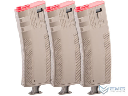 EMG Troy Industries 250rd Mid-Cap Battlemag w/ T-Grip Magazine Assist for M4/M16 Series Airsoft AEG Rifles - 3 pack