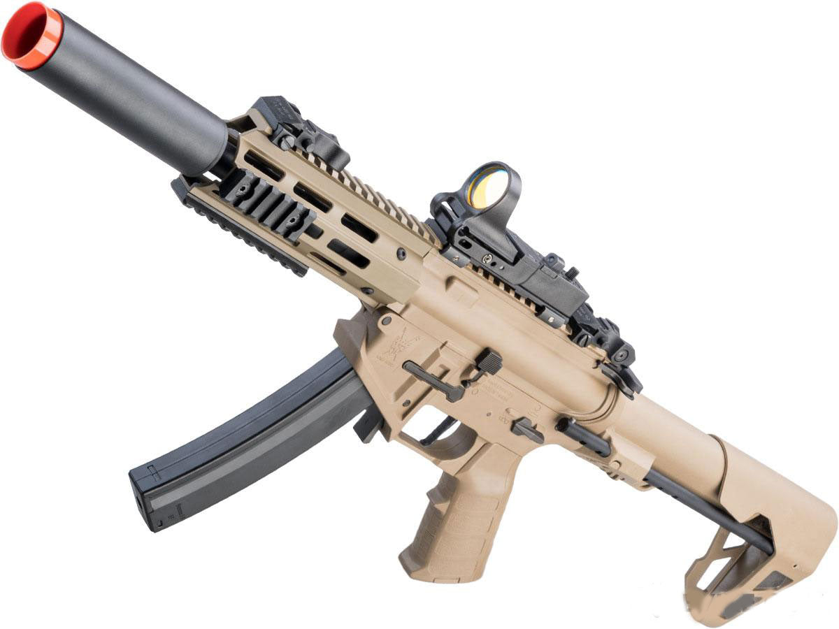 King Arms PDW 9mm SBR Airsoft AEG Rifle w/ M-LOK - Dark Earth