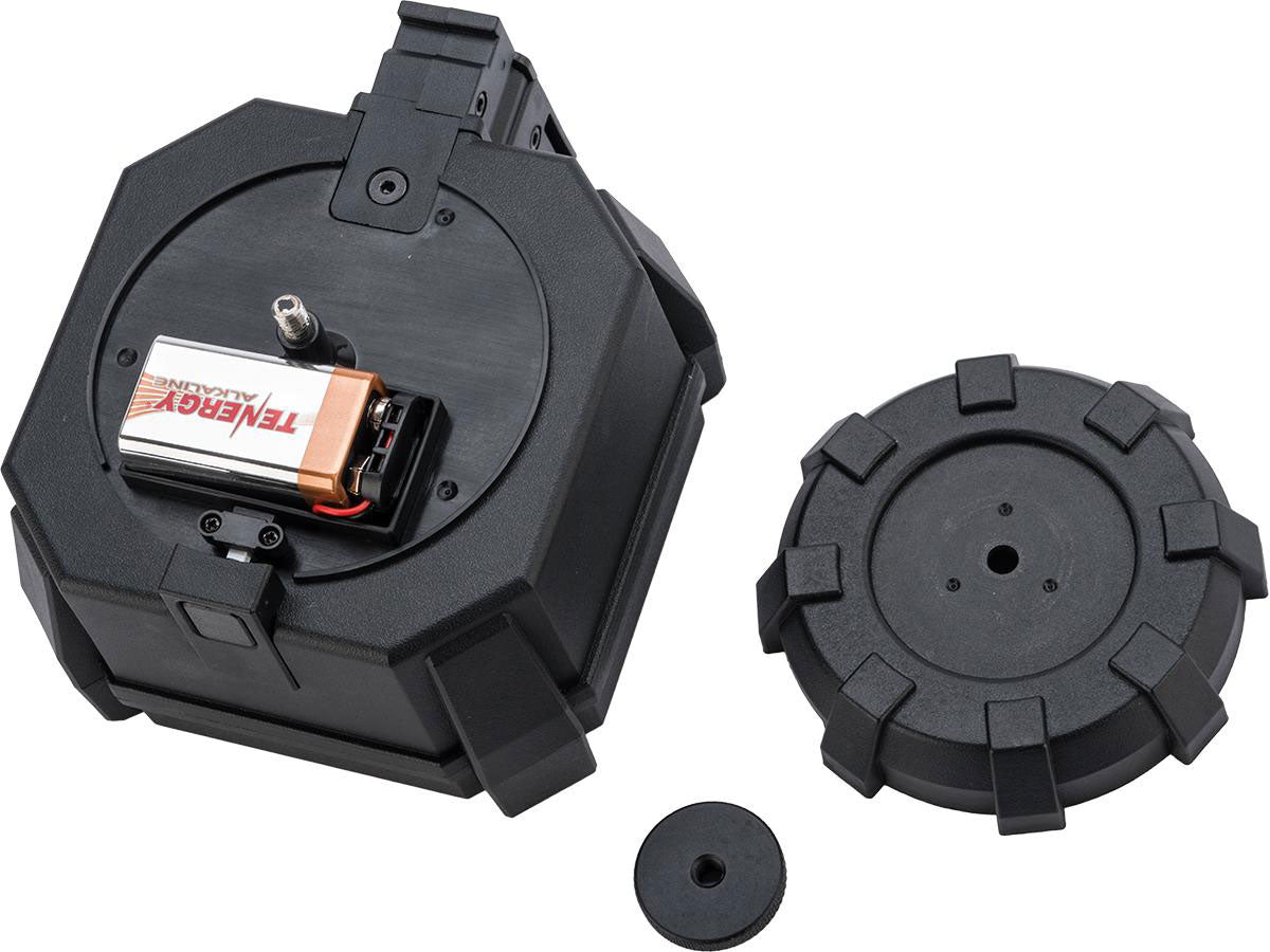 Angel Custom 2000 Round "BLOK" Thunderstorm Airsoft AEG Drum Flashmag - Black