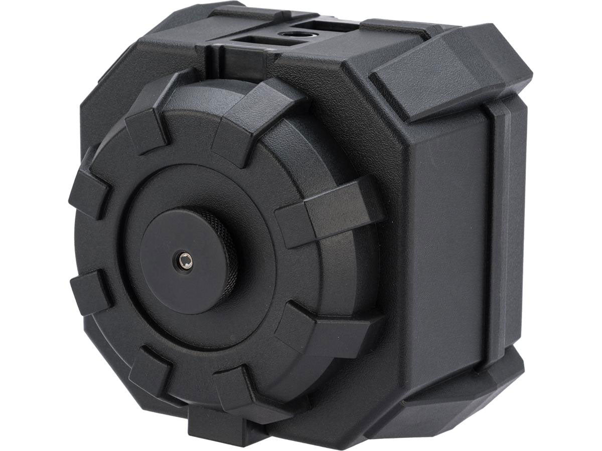 Angel Custom 2000 Round "BLOK" Thunderstorm Airsoft AEG Drum Flashmag - Black