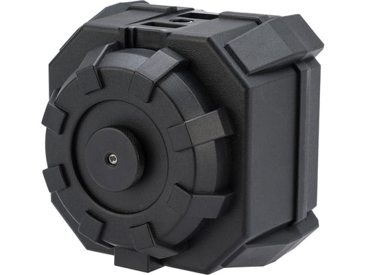 Angel Custom 2000 Round "BLOK" Thunderstorm Airsoft AEG Drum Flashmag - Black