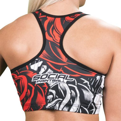 Social Paintball Racerback Sports Bra - Wings