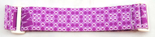 KM Goggle Strap - Pink Hearts - White Clips