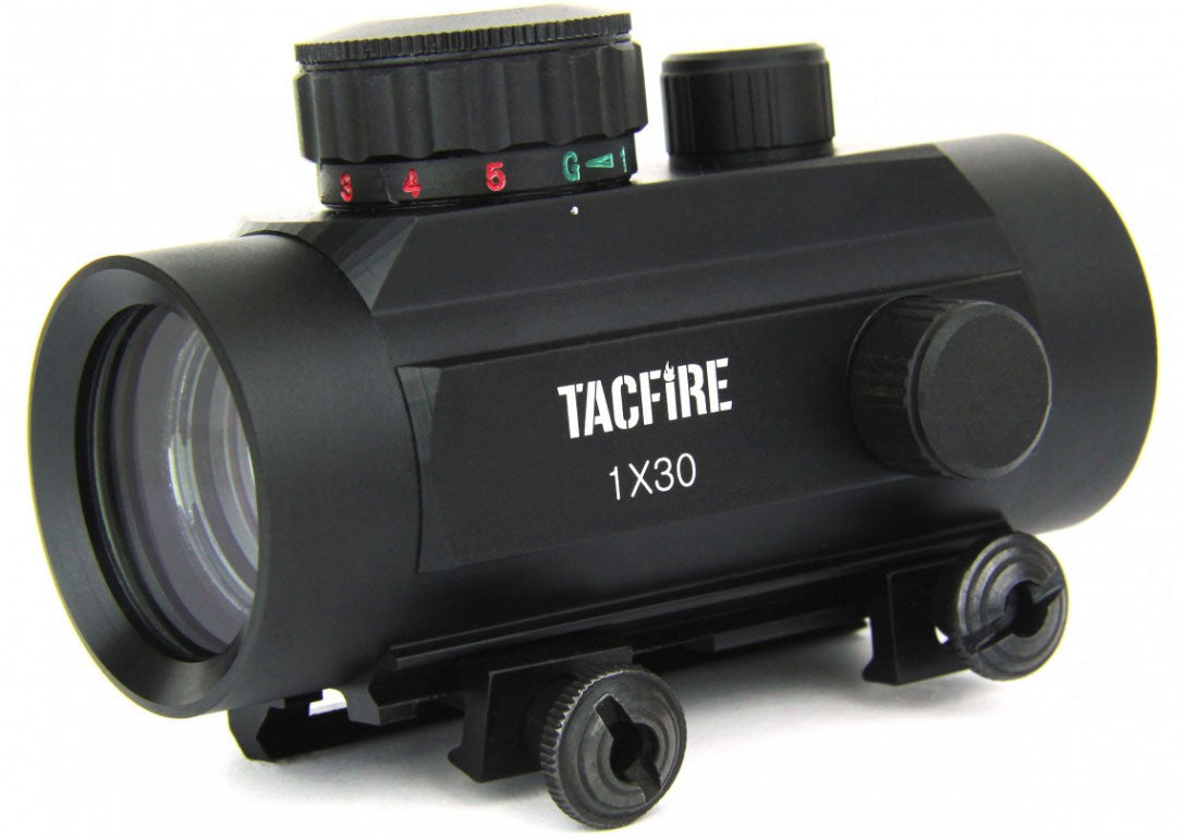 TACFIRE 1x30 Dual Illuminated Red Green Tri-Dot Reticle Weaver Base - TACFIRE