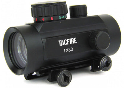 TACFIRE 1x30 Dual Illuminated Red Green Tri-Dot Reticle Weaver Base - TACFIRE