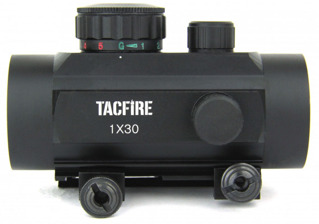 TACFIRE 1x30 Dual Illuminated Red Green Tri-Dot Reticle Weaver Base - TACFIRE