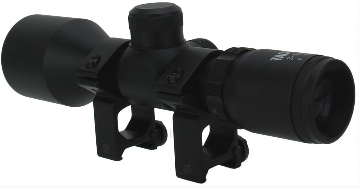 TACFIRE 3-9x42 Compact Scope / P4 Reticle With Set Of Rings - Black - TACFIRE