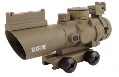 TacFire 4x32 Prismatic Tri Illuminated Scope - Horseshoe Reticle - FDE - TACFIRE