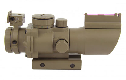 TacFire 4x32 Prismatic Tri Illuminated Scope - Horseshoe Reticle - FDE - TACFIRE