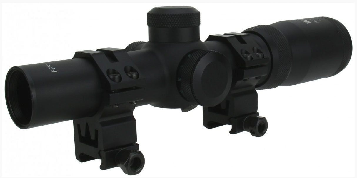TacFire 1-4x24 Tri. Illuminated Tactical First Focal Plane Scope Mil-Dot Reticle - TACFIRE