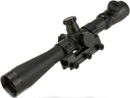 Matrix 3.5-10x40 Illuminated Scope Set with Lens Cover &amp; QD Scope Mount - Evike