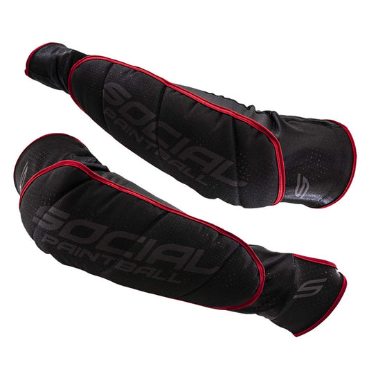 Social Paintball SMPL Protective Gear Elbow Pads - Black Red - XS/S - Social Paintball