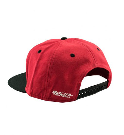 Social Paintball Snapback Hat Scarlet Red Black, Black S