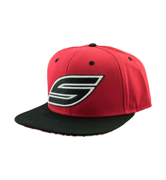 Social Paintball Snapback Hat Scarlet Red Black, Black S