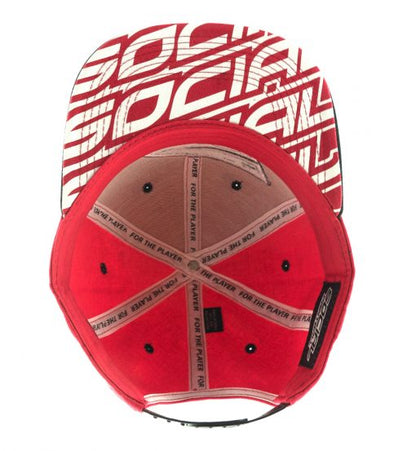 Social Paintball Snapback Hat Scarlet Red Black, Black S