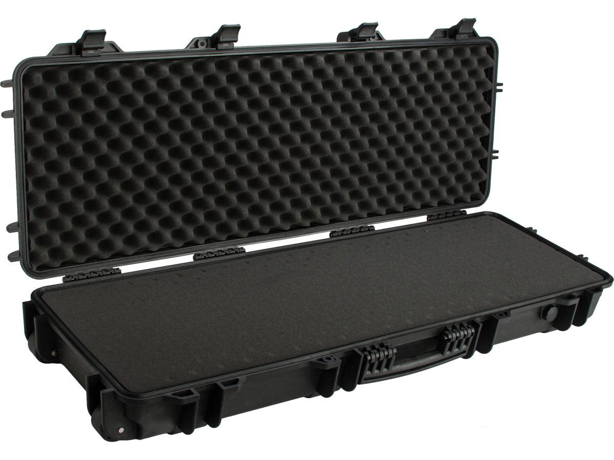 EMG Transporter Lockable 42" Hard Case w/ Low Profile Wheels &amp; PnP Foam - Matte Black - Evike