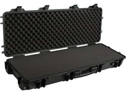 EMG Transporter Lockable 42" Hard Case w/ Low Profile Wheels &amp; PnP Foam - Matte Black - Evike