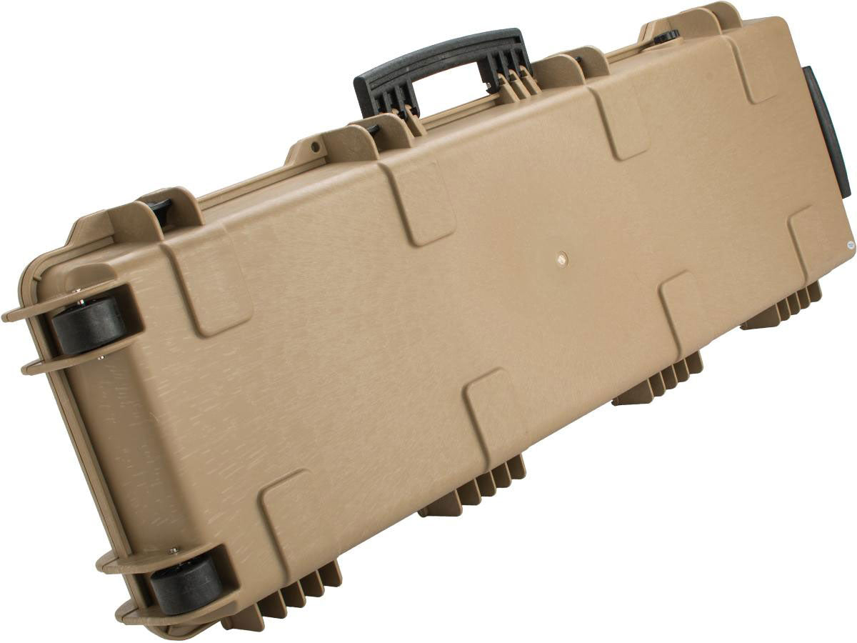 EMG Transporter Lockable 42" Hard Case w/ Low Profile Wheels &amp; PnP Foam - Desert Tan - Evike