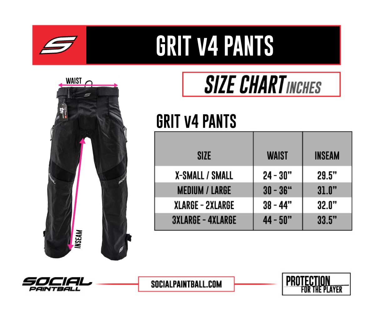 Social Paintball Grit V4 Pants - Stealth Black - XS/S - Social Paintball