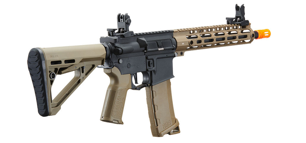 Lancer Tactical Gen 3 M-LOK 10" Airsoft M4 AEG with Delta Stock - Tan/Black