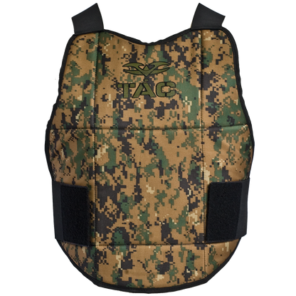 Valken Folding Reversible Chest Protector - Black and Marpat Camo - Valken Paintball
