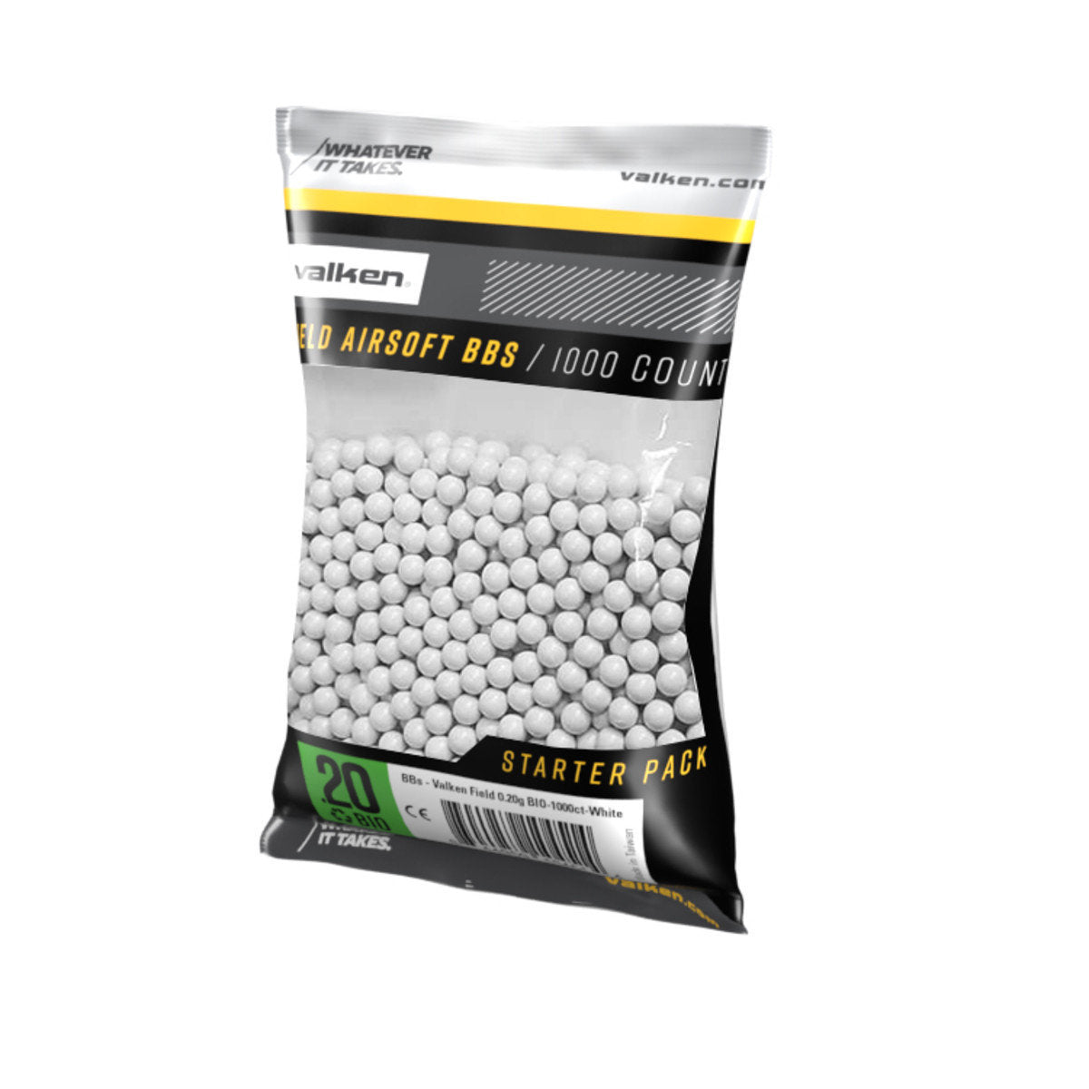 Valken Field Airsoft BIO BBs - 1000 Count Bag